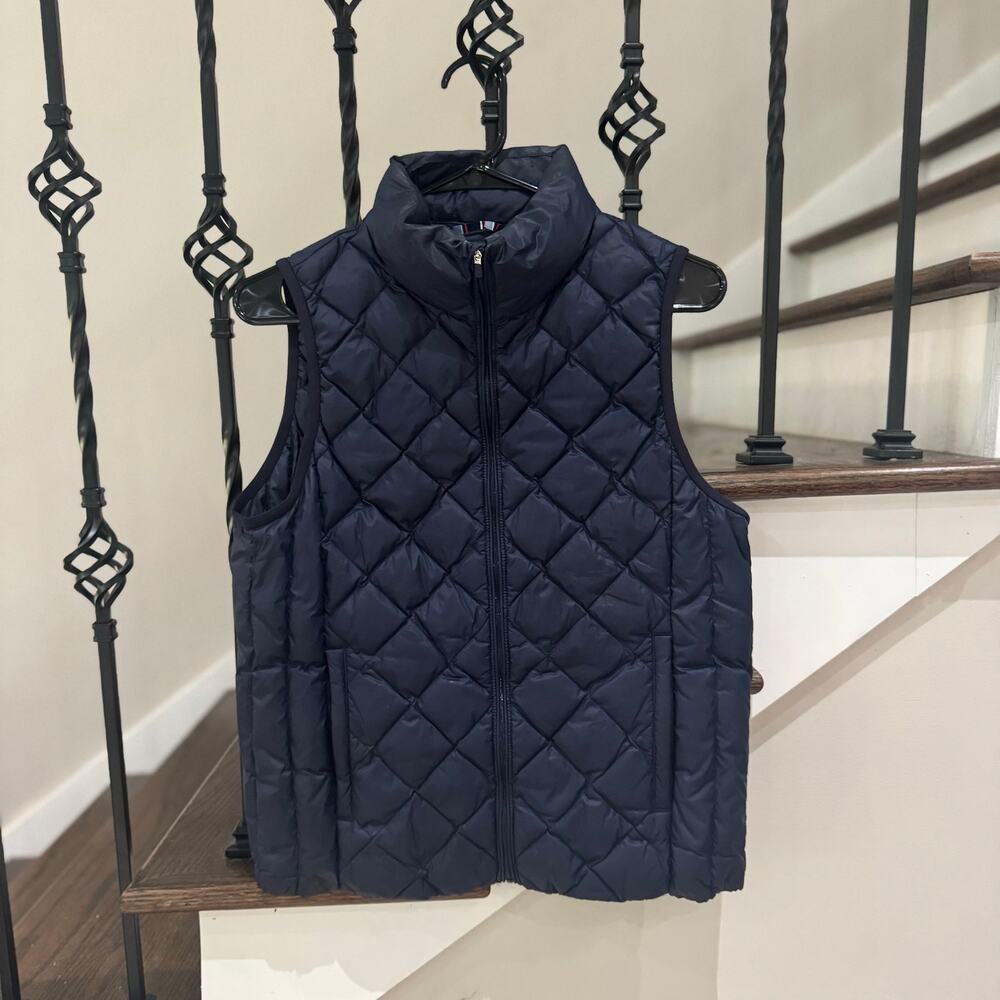Tory Burch Sport Navy Diamond Quilted Down Puffer Vest Women’s Size M